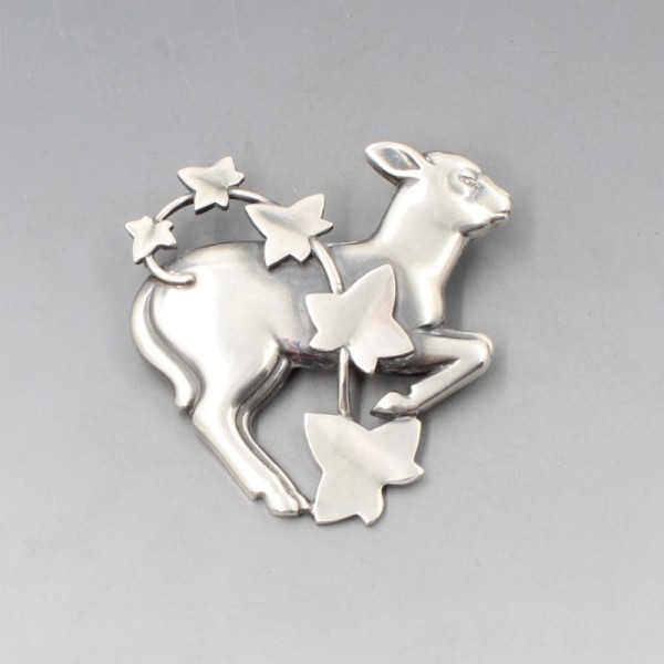 Georg Jensen lamb and ivy brooch